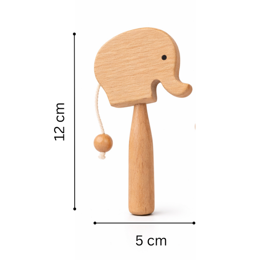 wooden Rattle with Handle (set of 4)