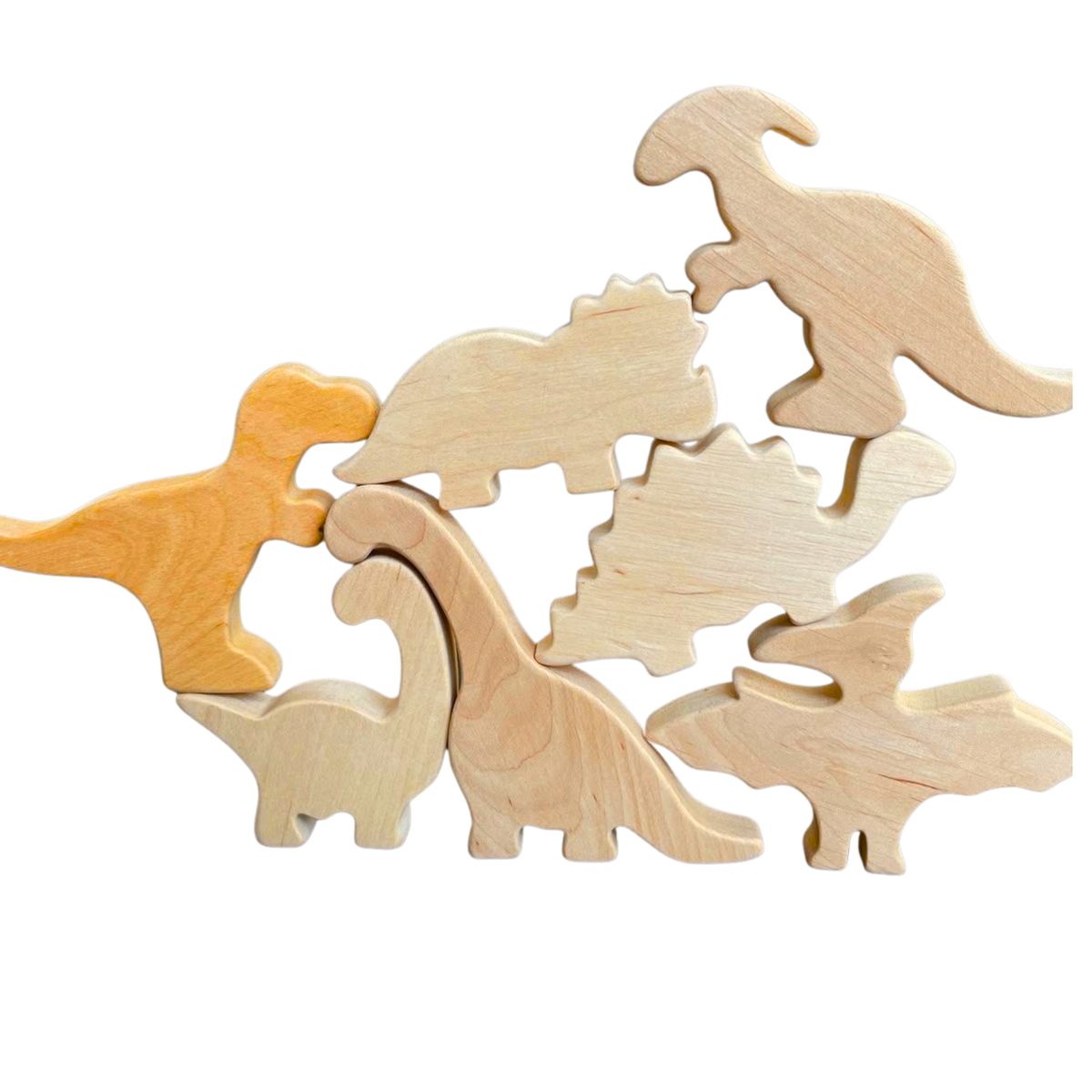 Wooden Dinosaur Shape Set