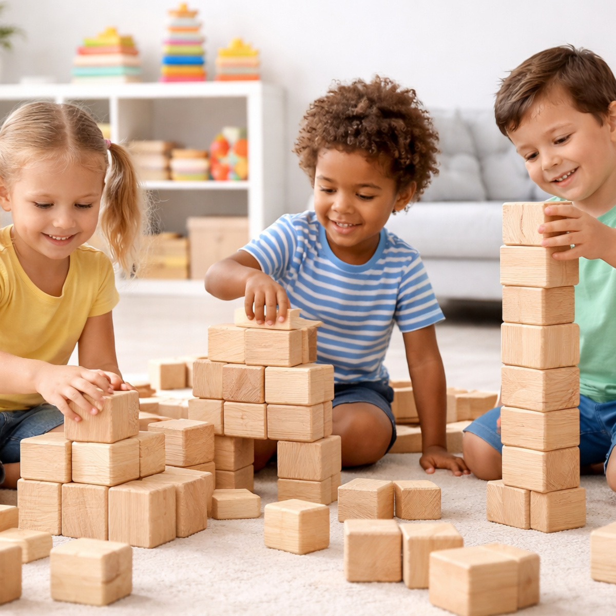 Wooden Building Blocks Set