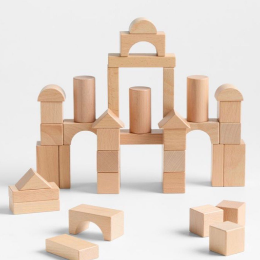 Wooden Castle Building Blocks Set
