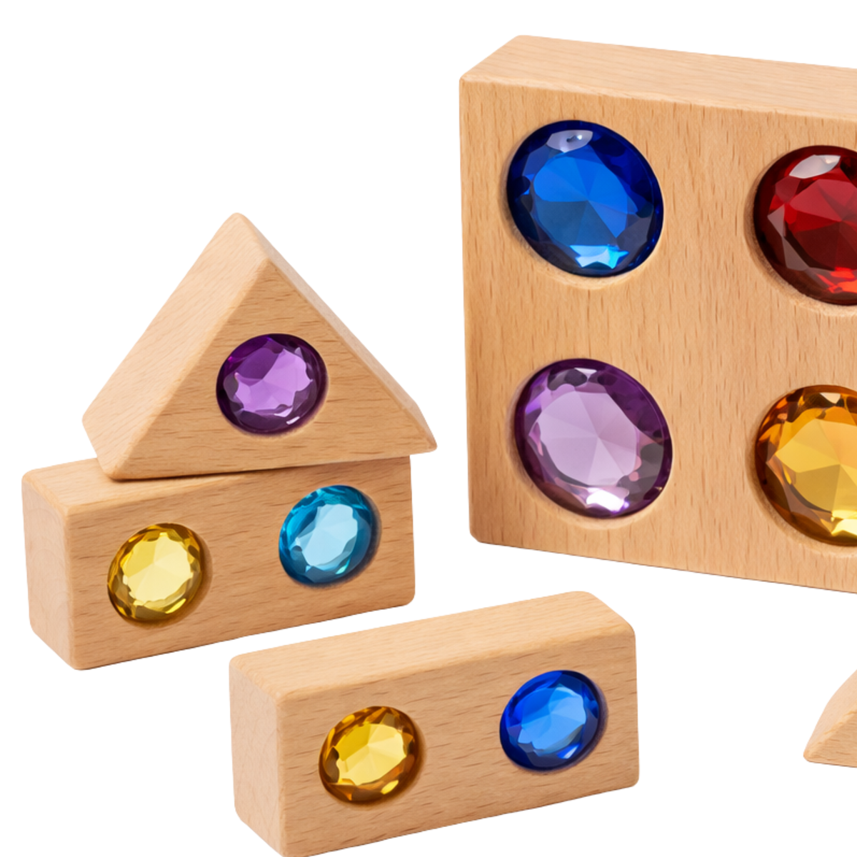 Wooden Gemstone Building Blocks Set