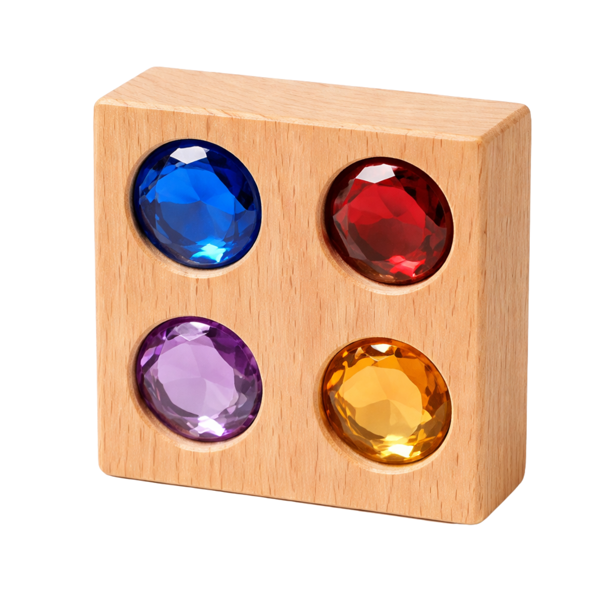 Wooden Gemstone Building Blocks Set