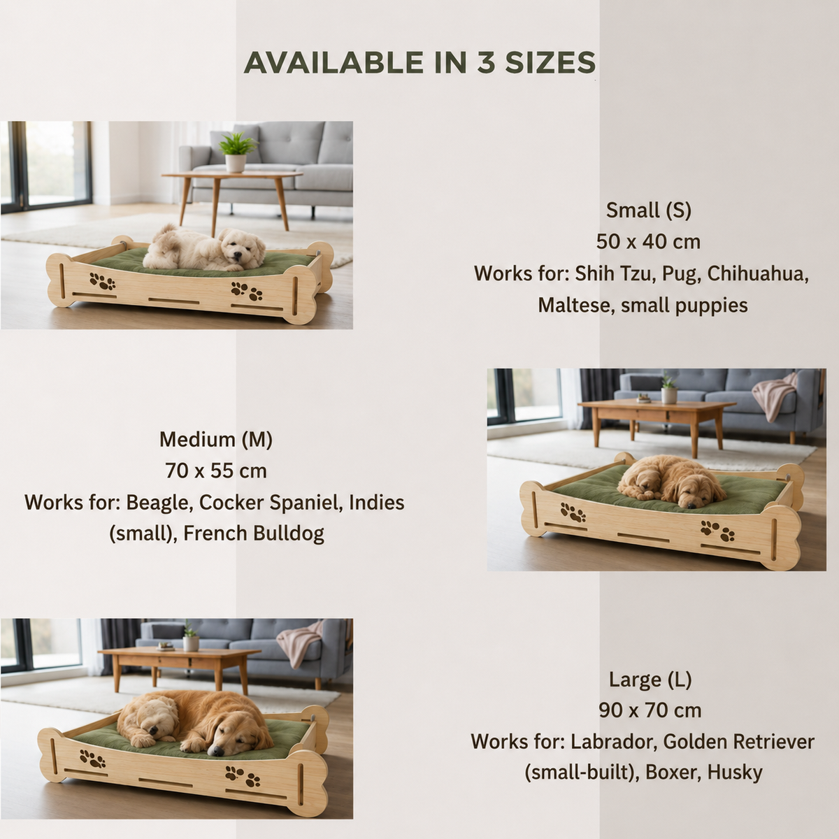 Pine Wood Dog Bed