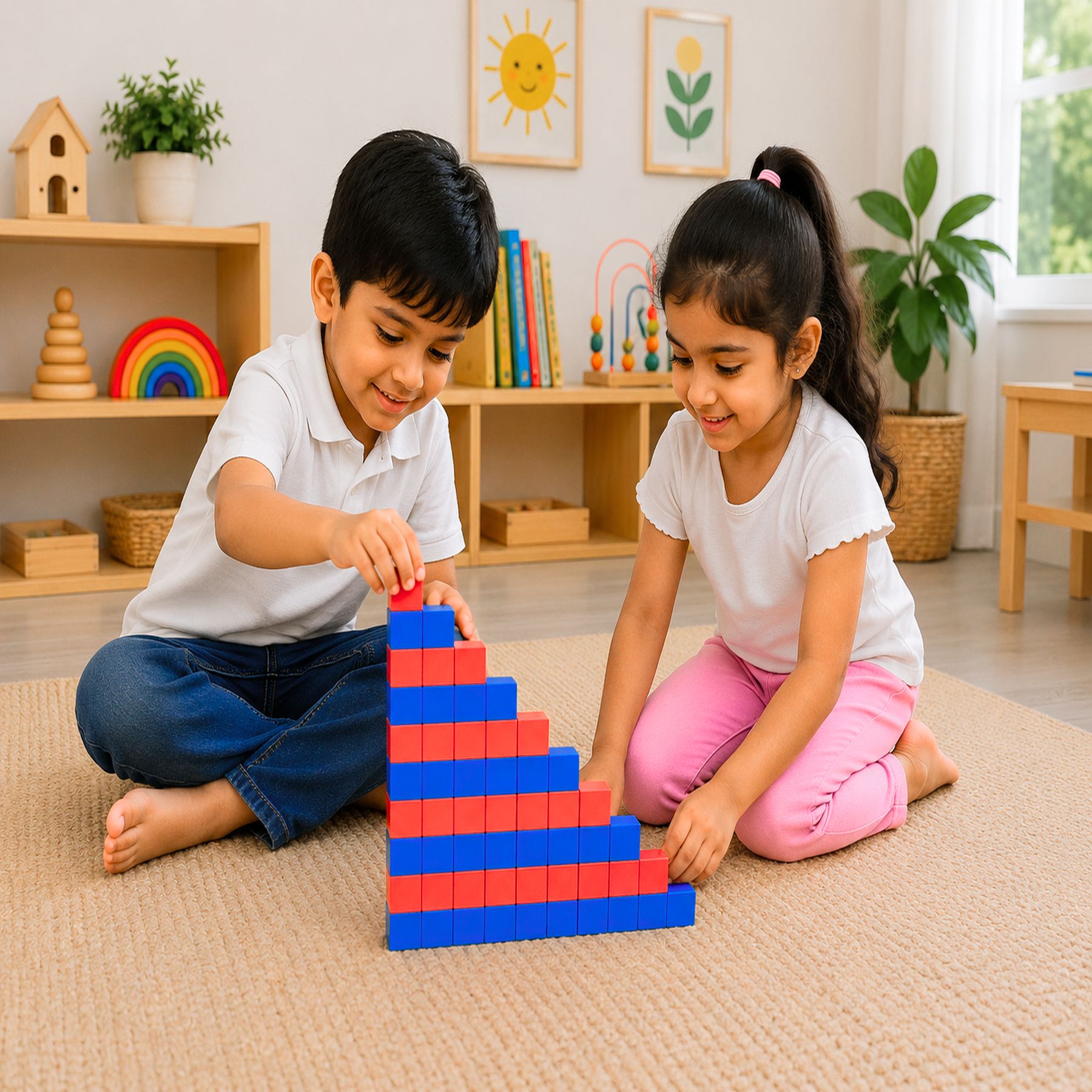 Montessori Number Rods (Red and Blue)