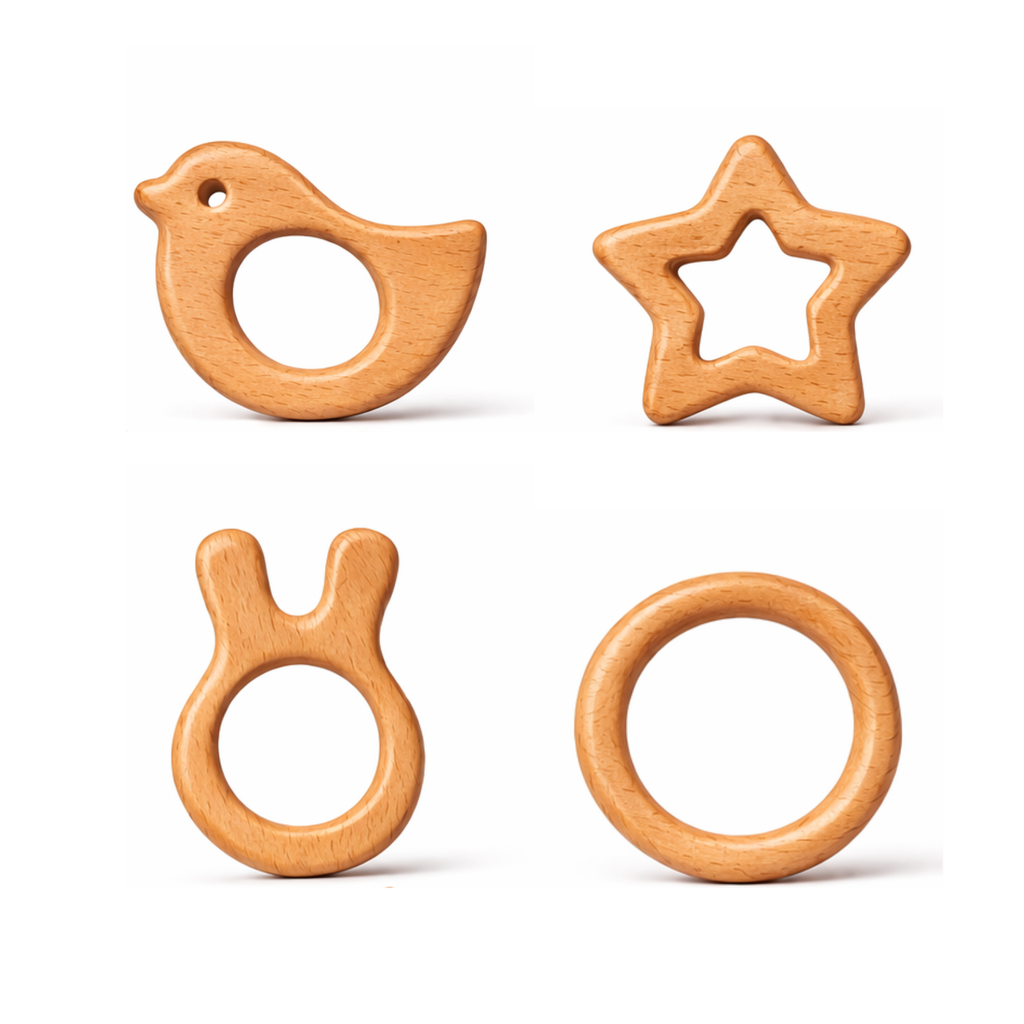 Wooden Baby Teether (set of 4)
