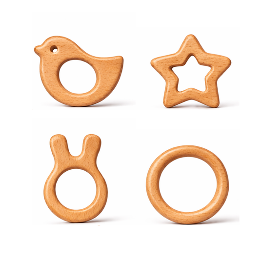Wooden Baby Teether (set of 4)