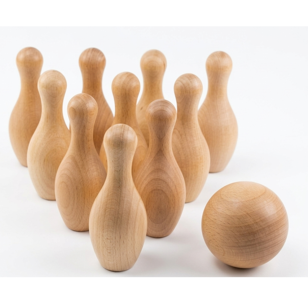 Bowling Pins and Ball