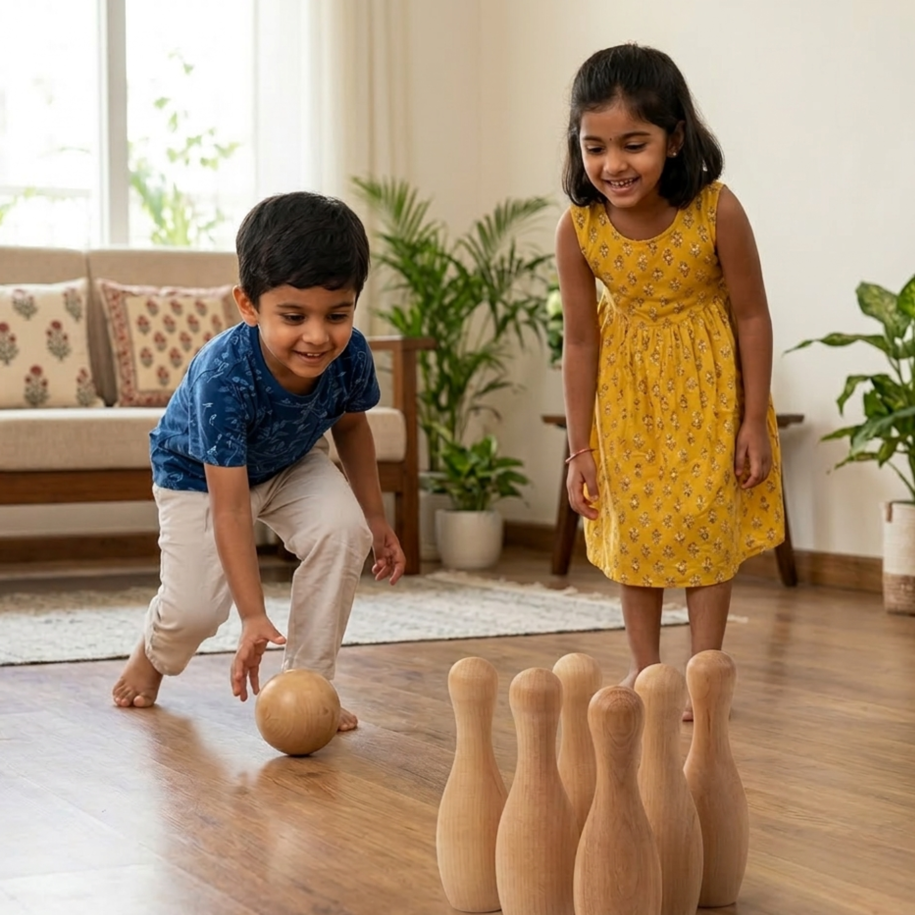 Bowling Pins and Ball