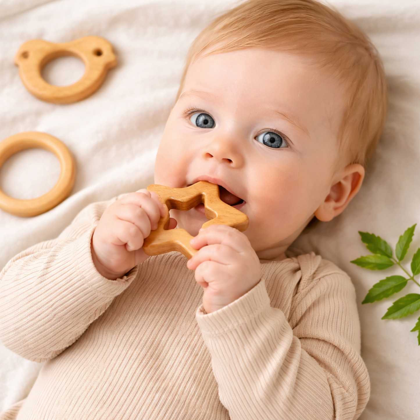 Wooden Baby Teether (set of 4)