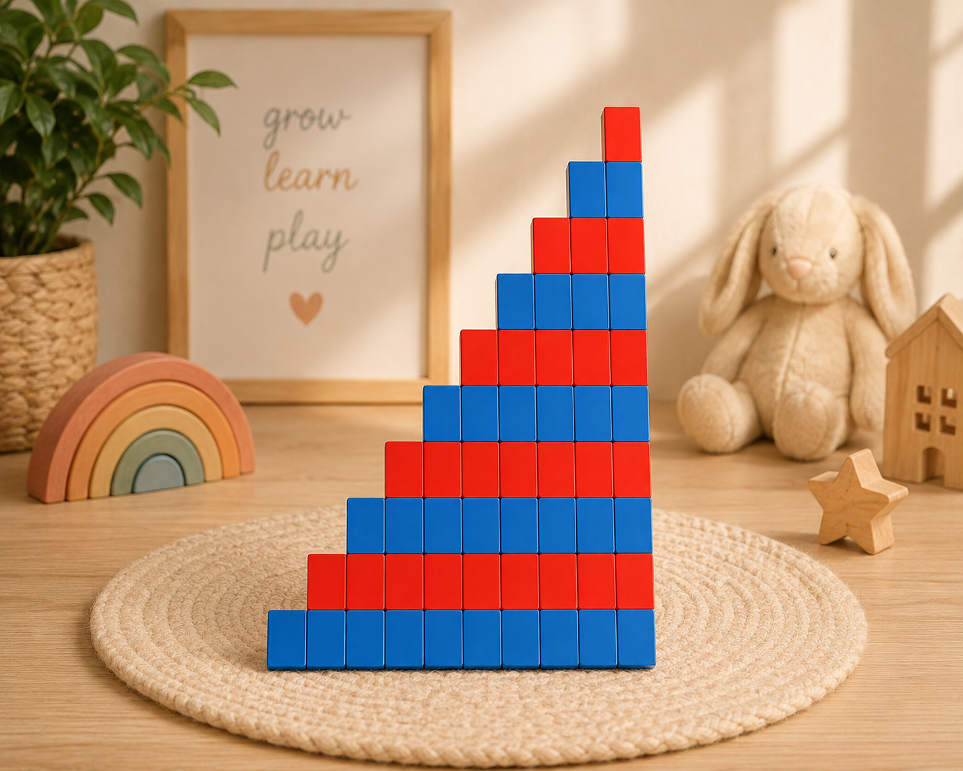 Montessori Number Rods (Red and Blue)