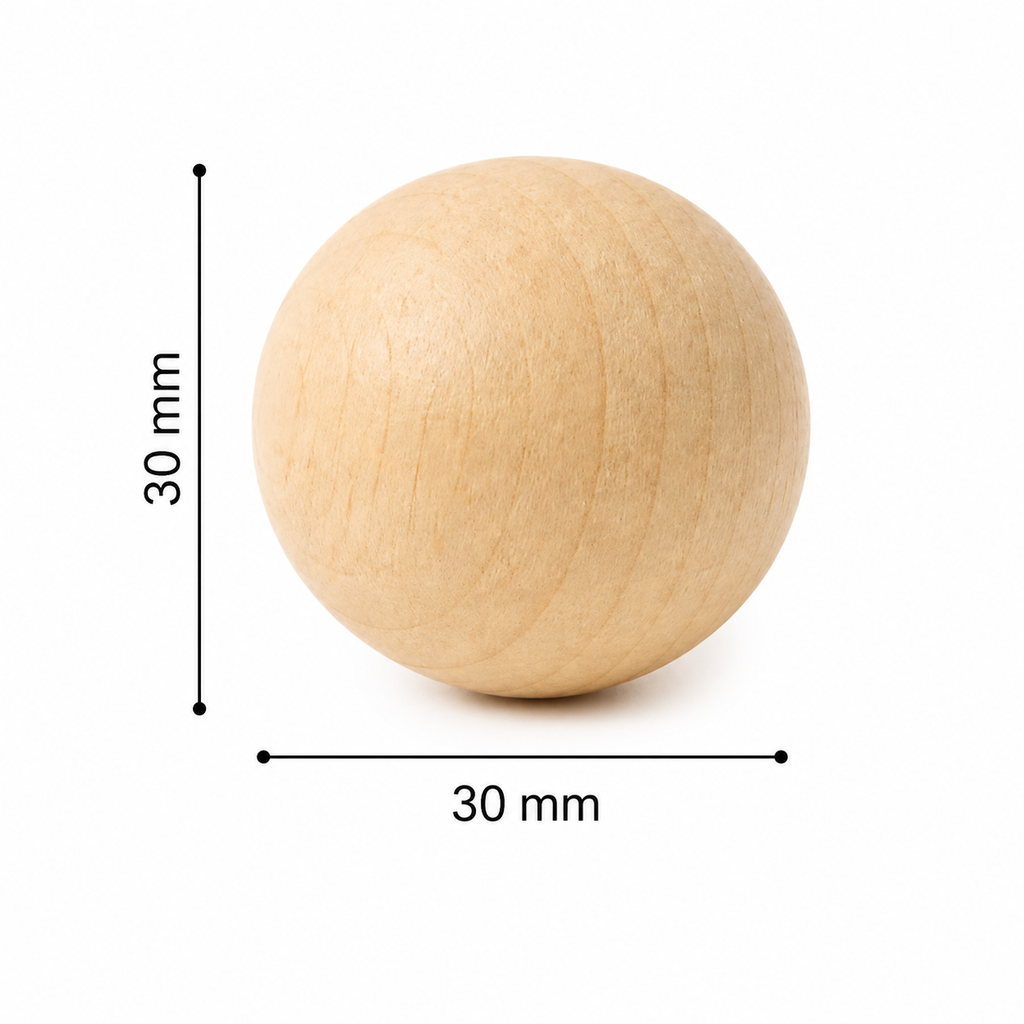 Wooden Balls with Hole (Pack of 10)