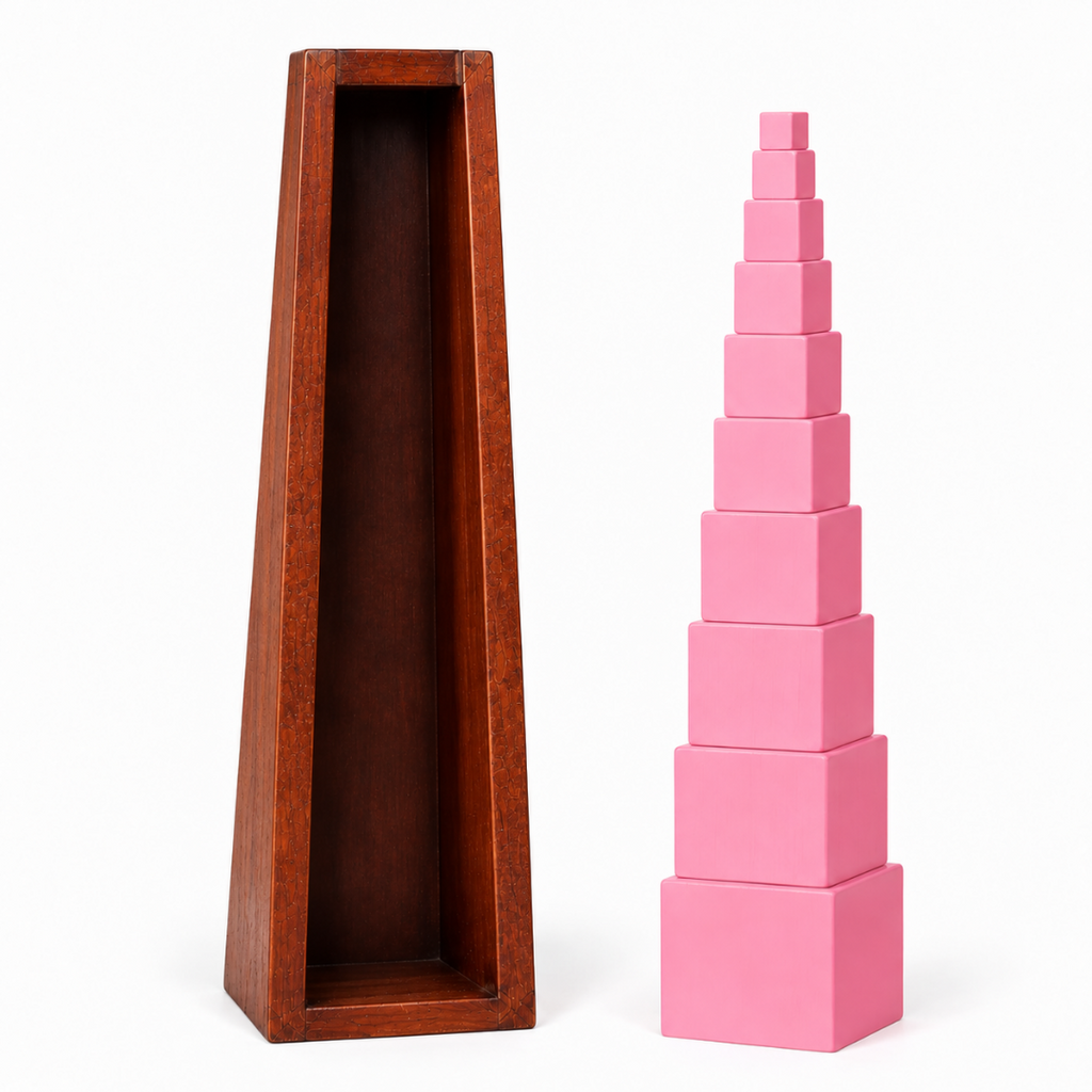Montesoori Pink tower with box