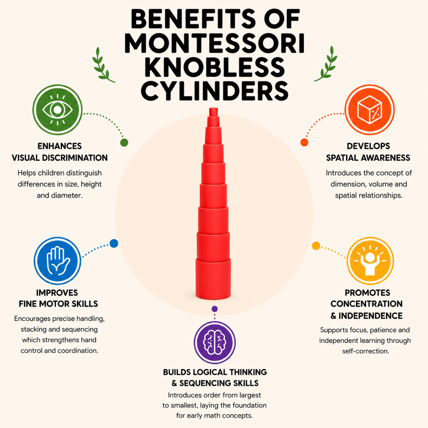 Montessori Knobless Cylinders