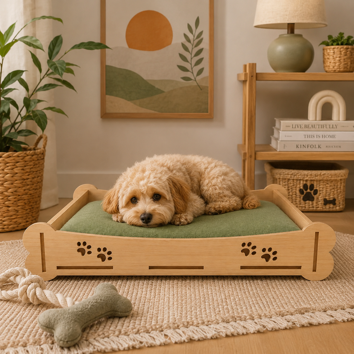 Pine Wood Dog Bed