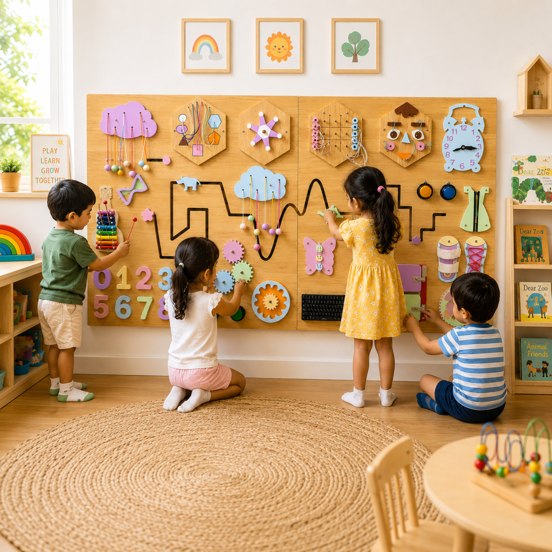 Montessori Sensory Board – Interactive Busy Board for Kids
