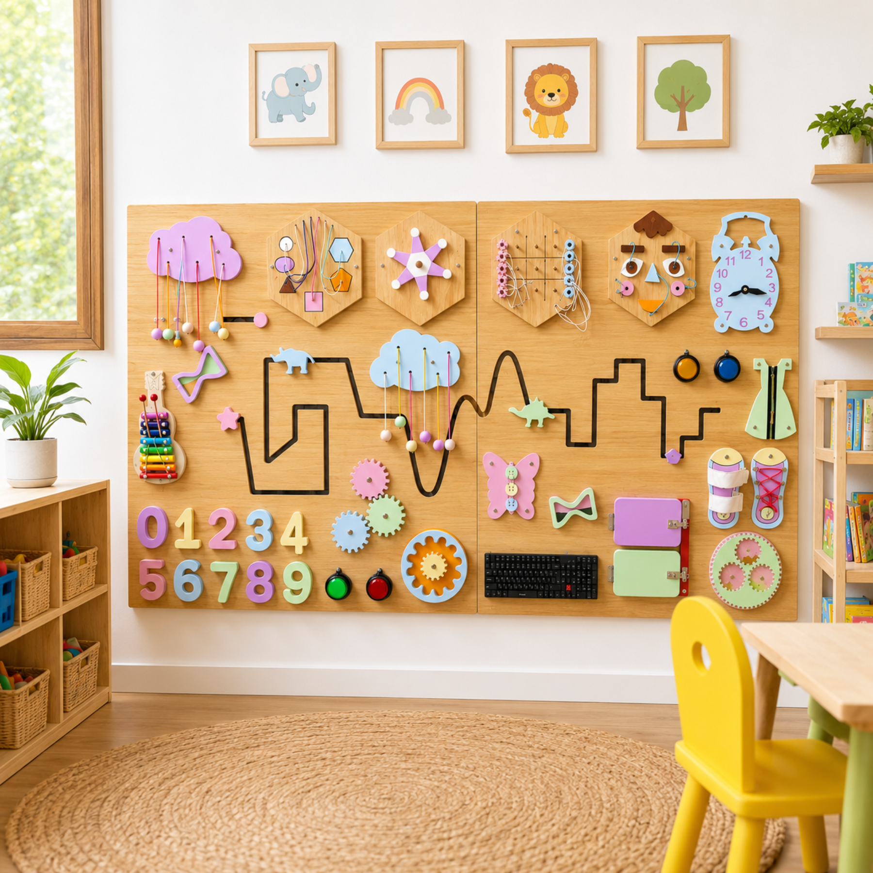 Montessori Sensory Board – Interactive Busy Board for Kids