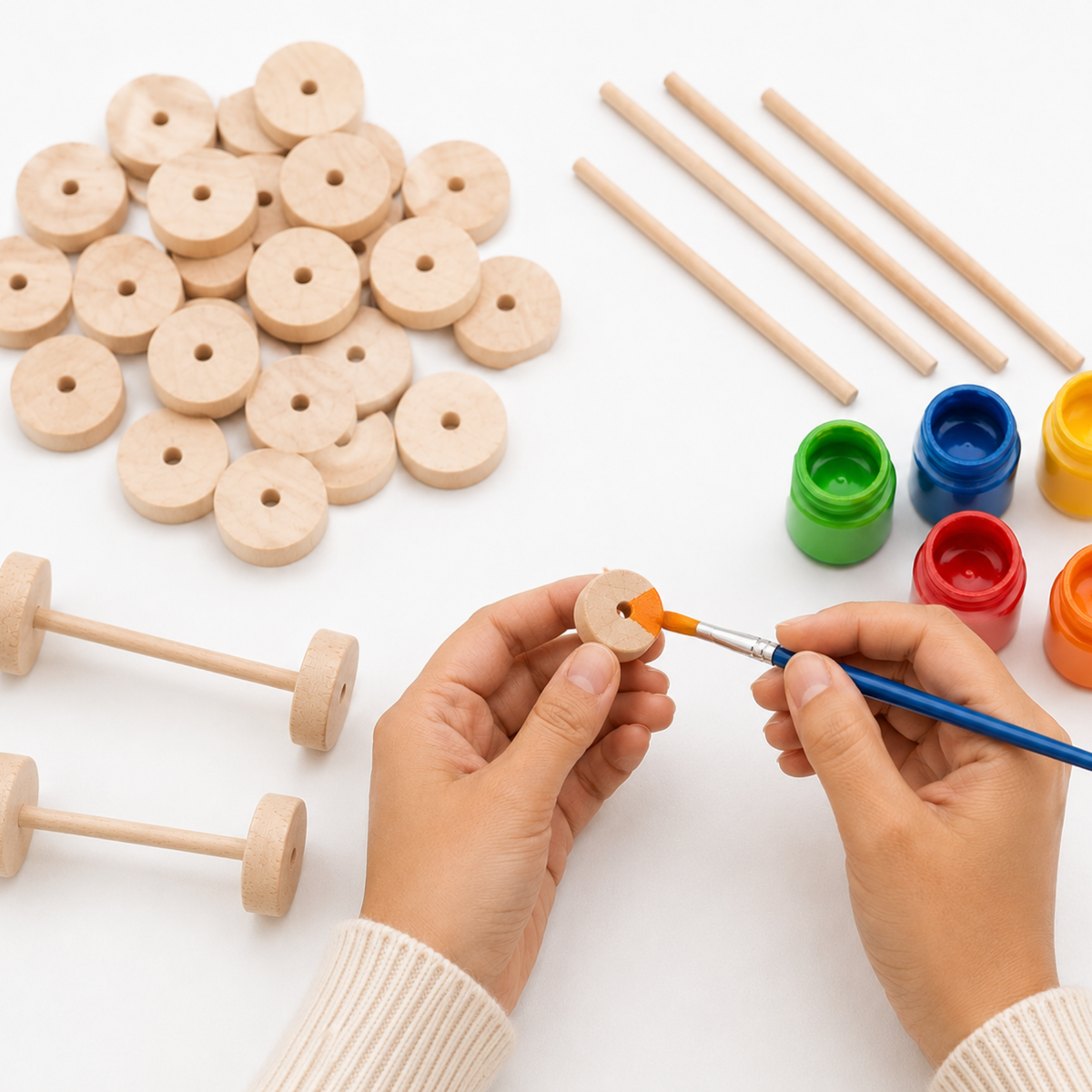 Wheel with Wooden Sticks