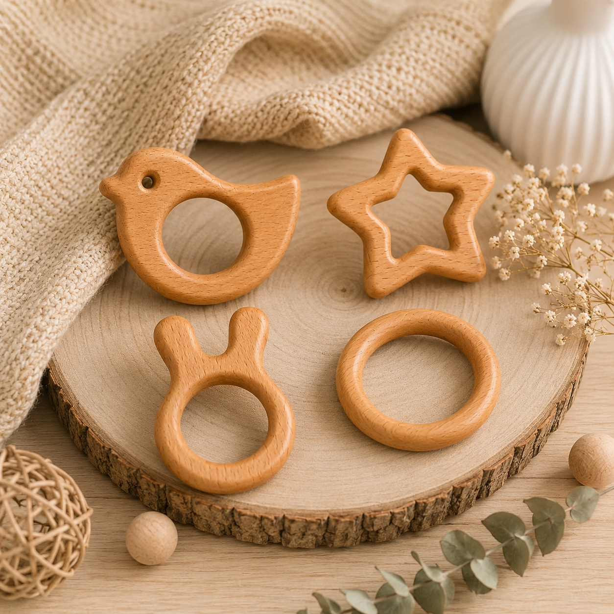 Wooden Baby Teether