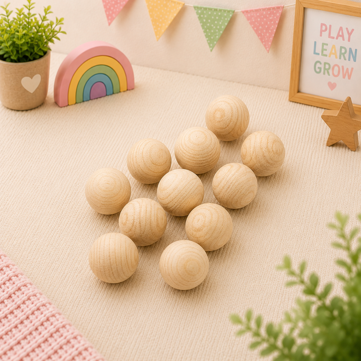 Wooden Balls with Hole - Wooding