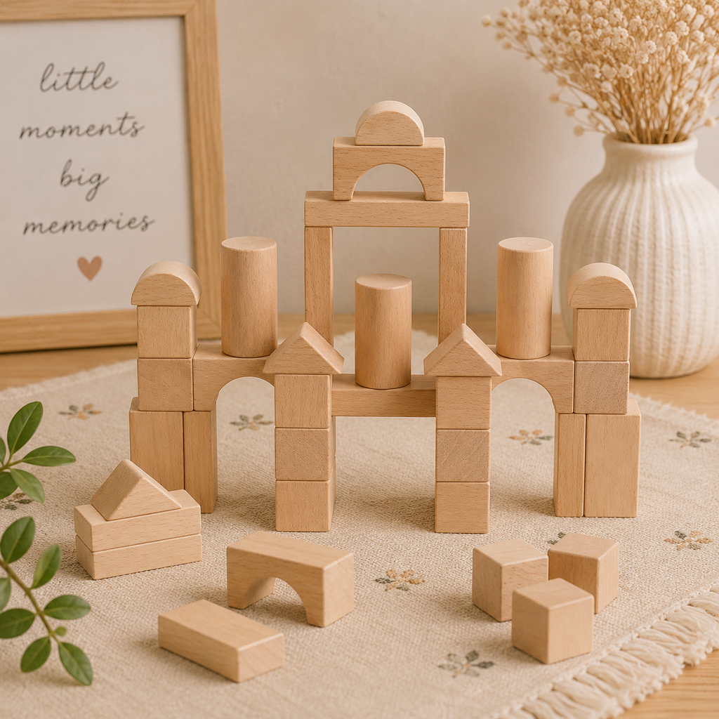 Wooden Castle Building Blocks Set