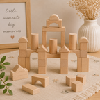 Wooden Castle Building Blocks Set
