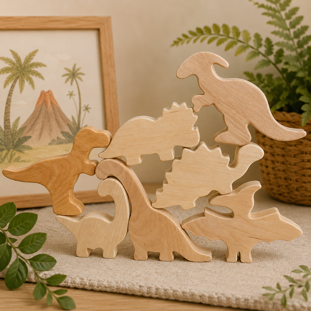 Wooden Dinosaur Shape Set