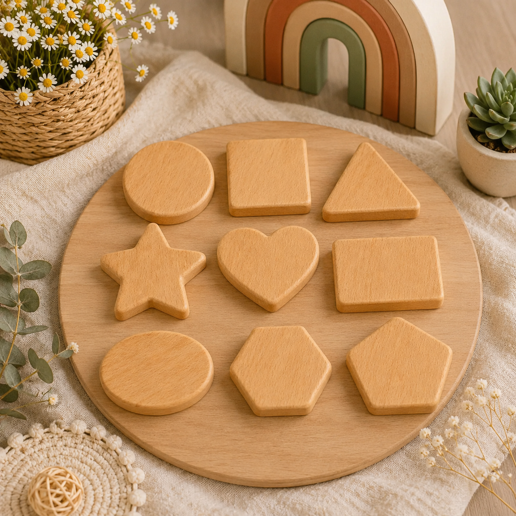 Wooden Geometric Shapes Learning Set