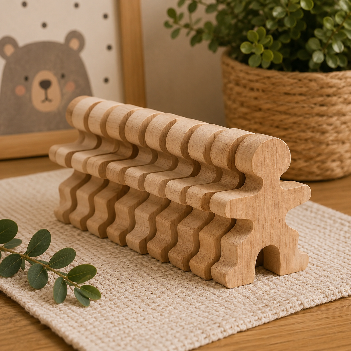 Wooden People Puzzle – Creative Stacking & Balance Game 15pcs