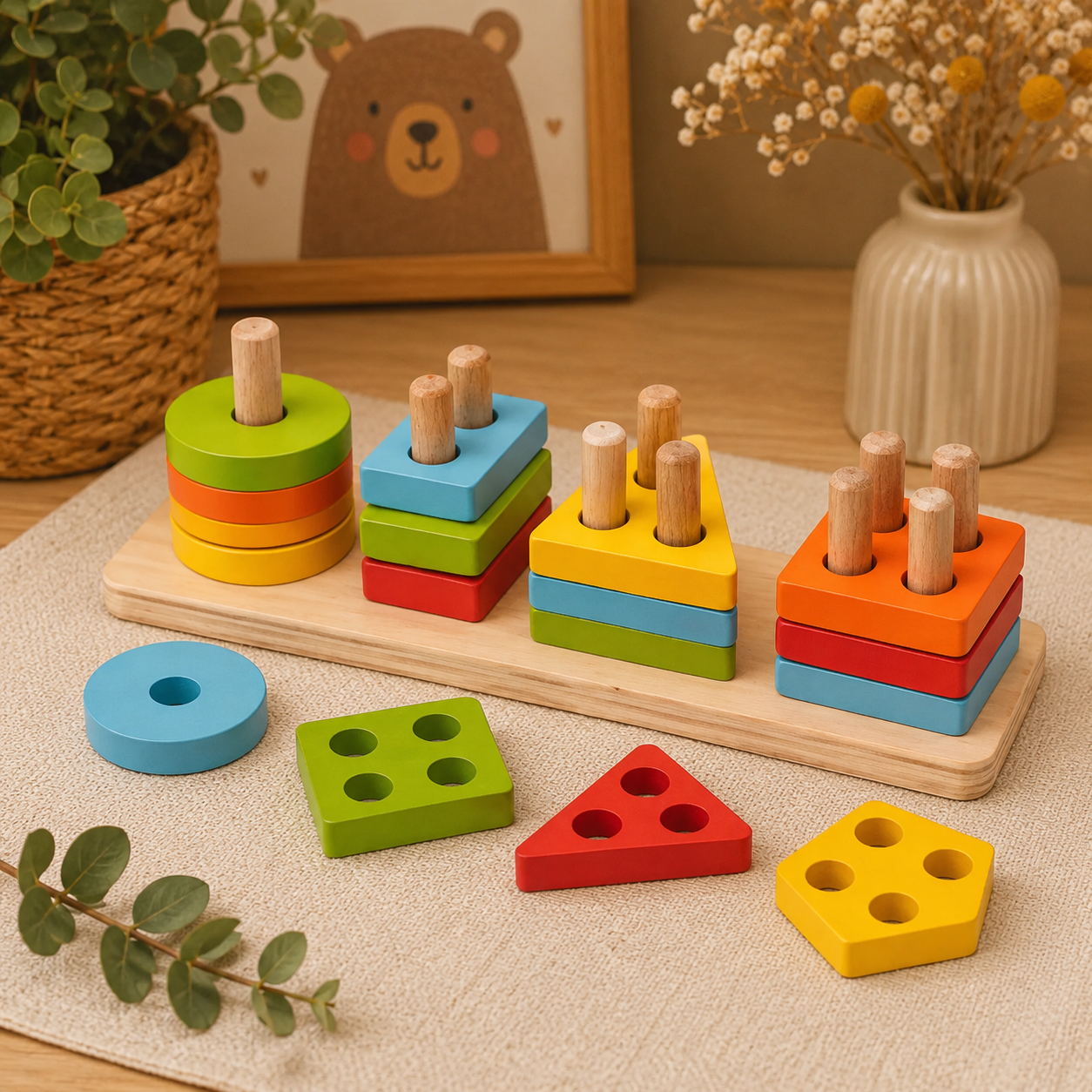 Wooden Shape Stacker